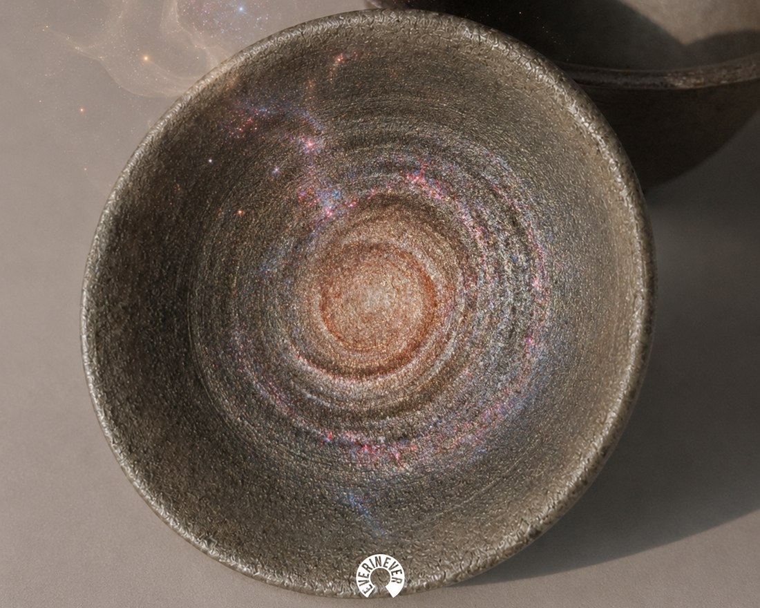 Andromeda Galaxy Gaiwan | Collectible Wood-Fired Dehua Ceramic Art