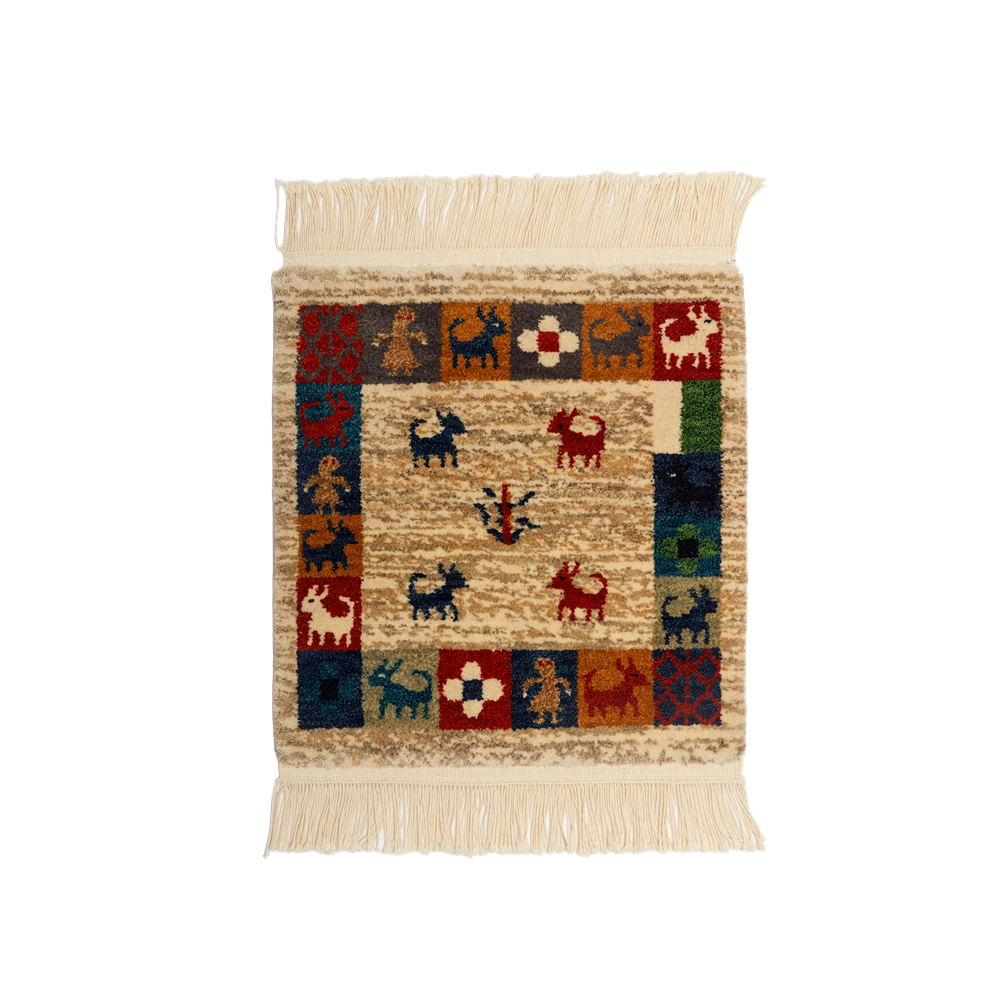 Nomadic Echoes | Hand-Knotted Ningxia Tan Sheep Wool Rug