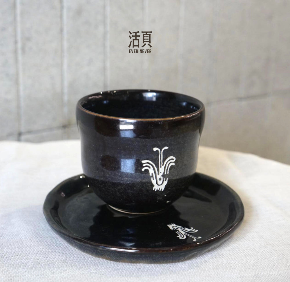 Western Xia Ancient Porcelain Night Desert Daylily Cup Set