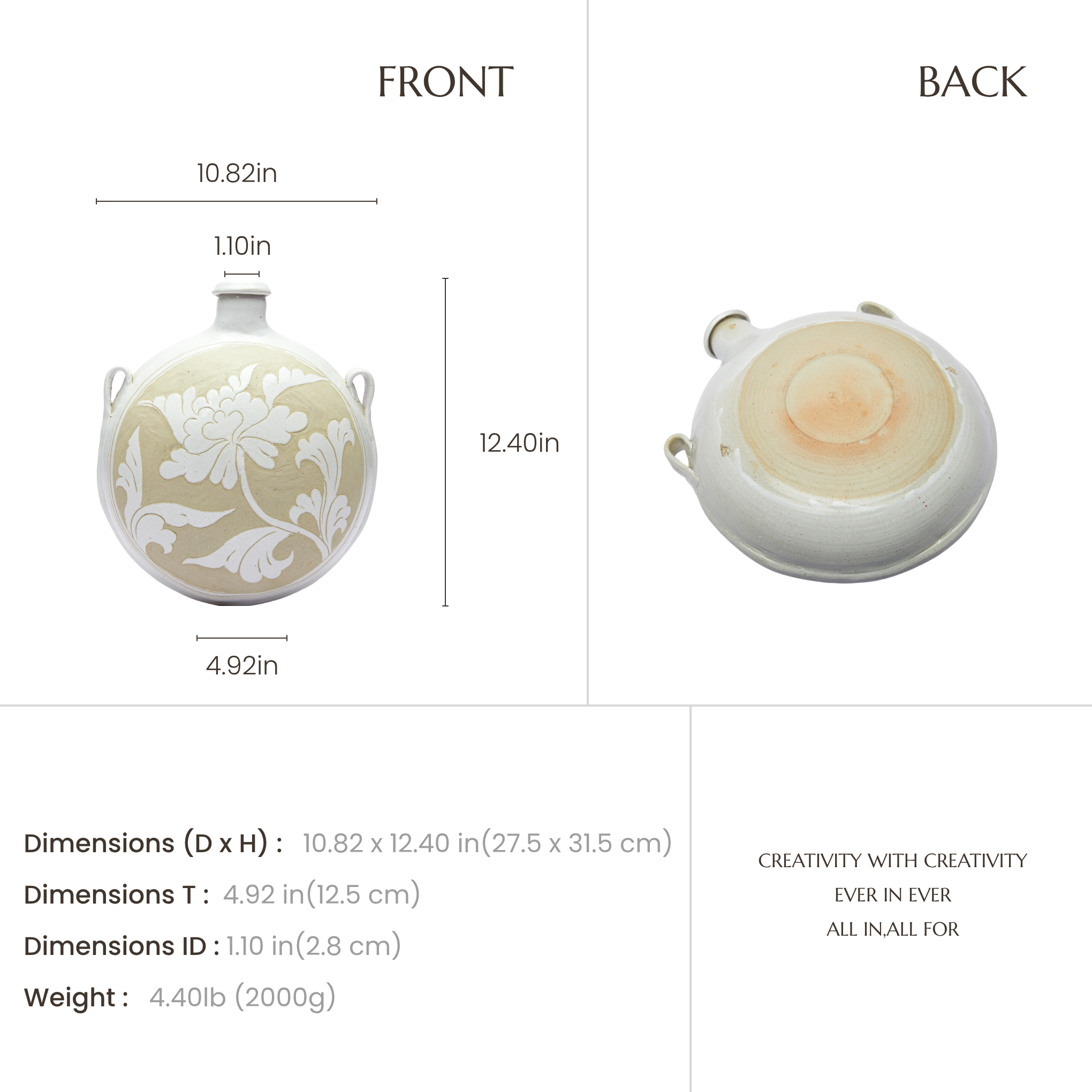 Desert Bloom | Hand-Carved Yellow River Clay Heritage Vase