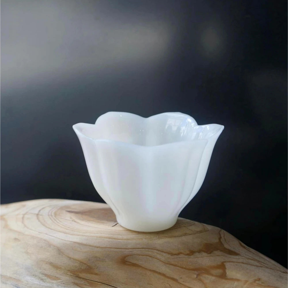 Jade Blossom | Handcrafted Dehua White Porcelain Tea Cup