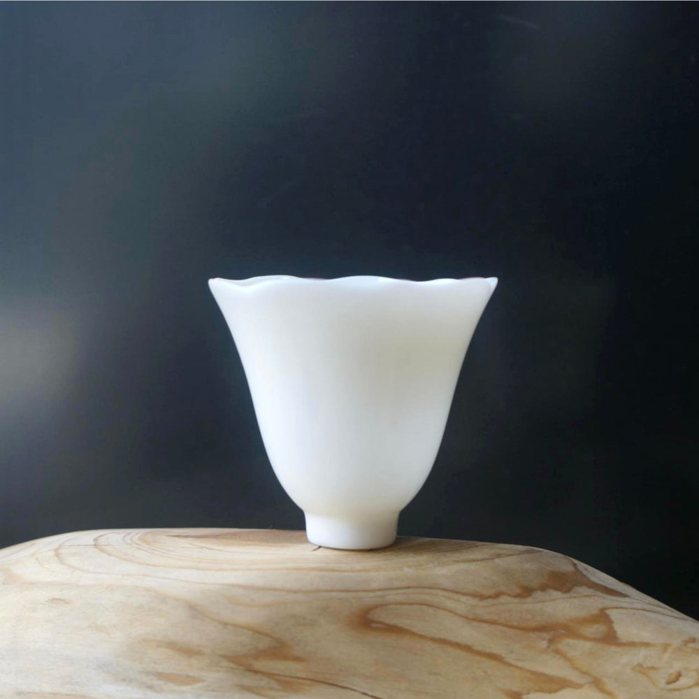Jade Snow Bell | Handcrafted Blanc de Chine Magnolia Tea Cup
