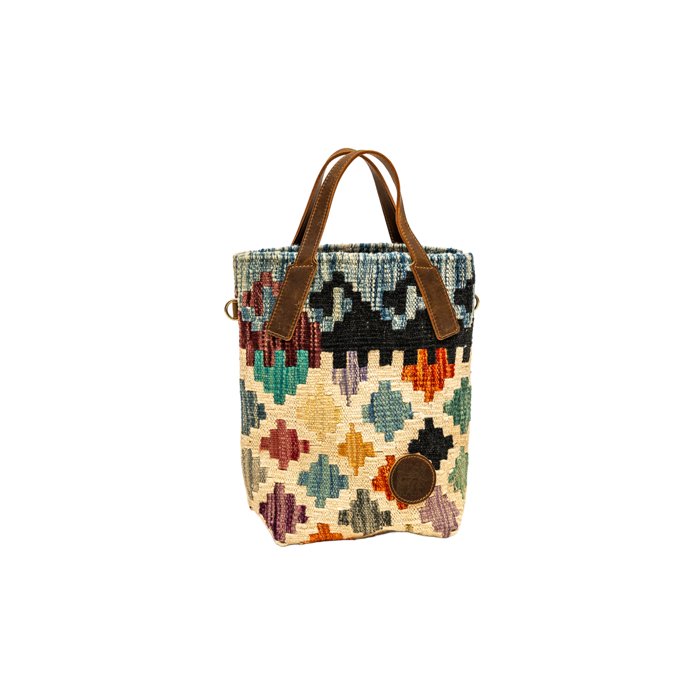 Geometric Totem | Hand-Woven Naturally Dyed Wool Textile Handbag