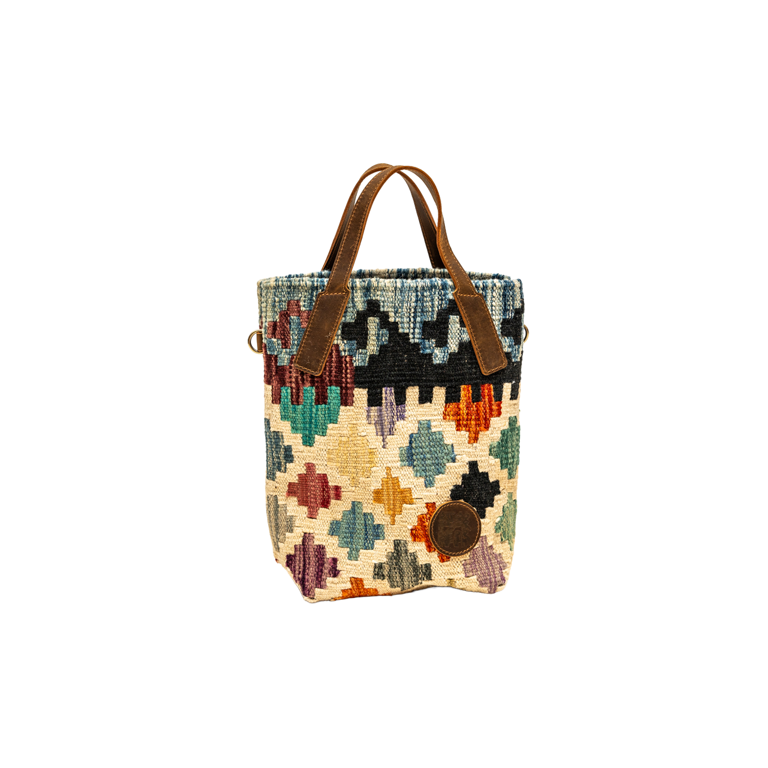 Geometric Totem | Hand-Woven Naturally Dyed Wool Textile Handbag