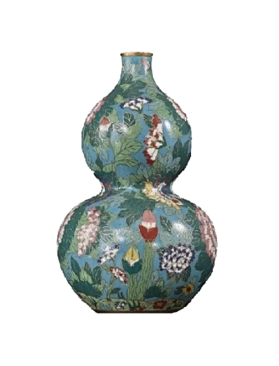 Blue and green
bamboo woven bottle