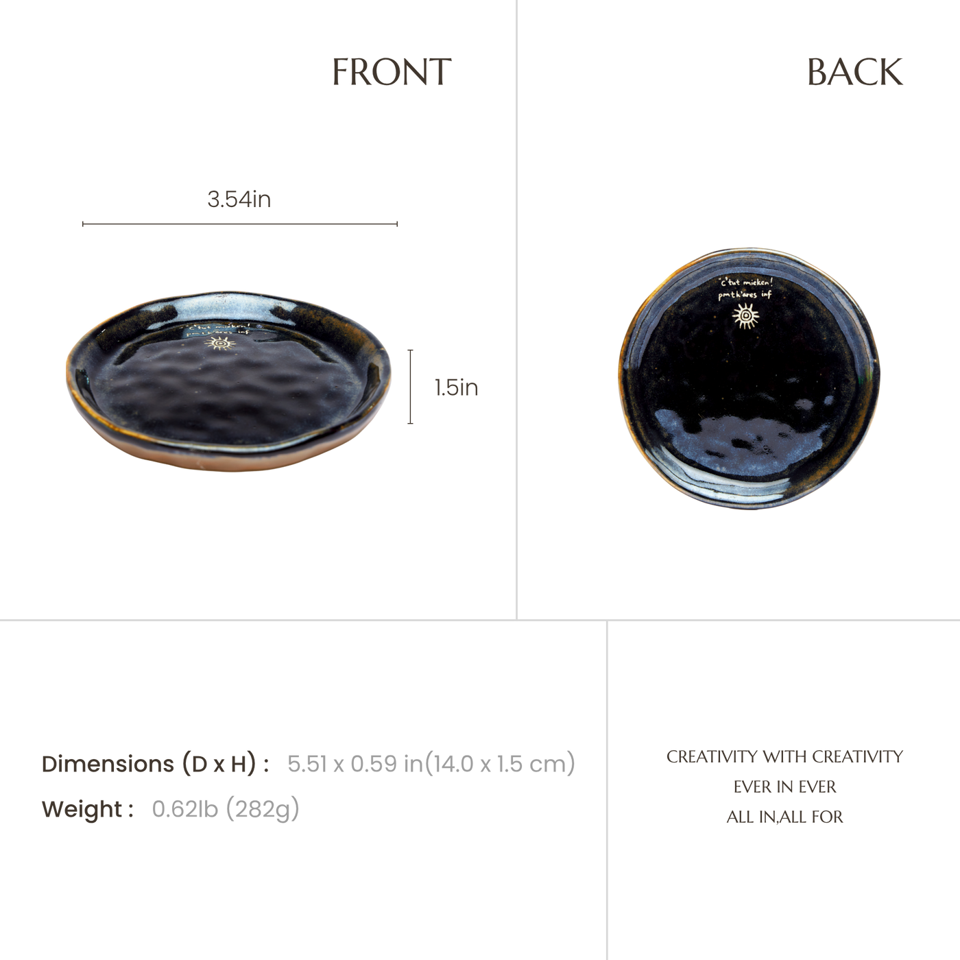 The Sun | Hand-Carved Xixia Heritage Ceramic Saucer