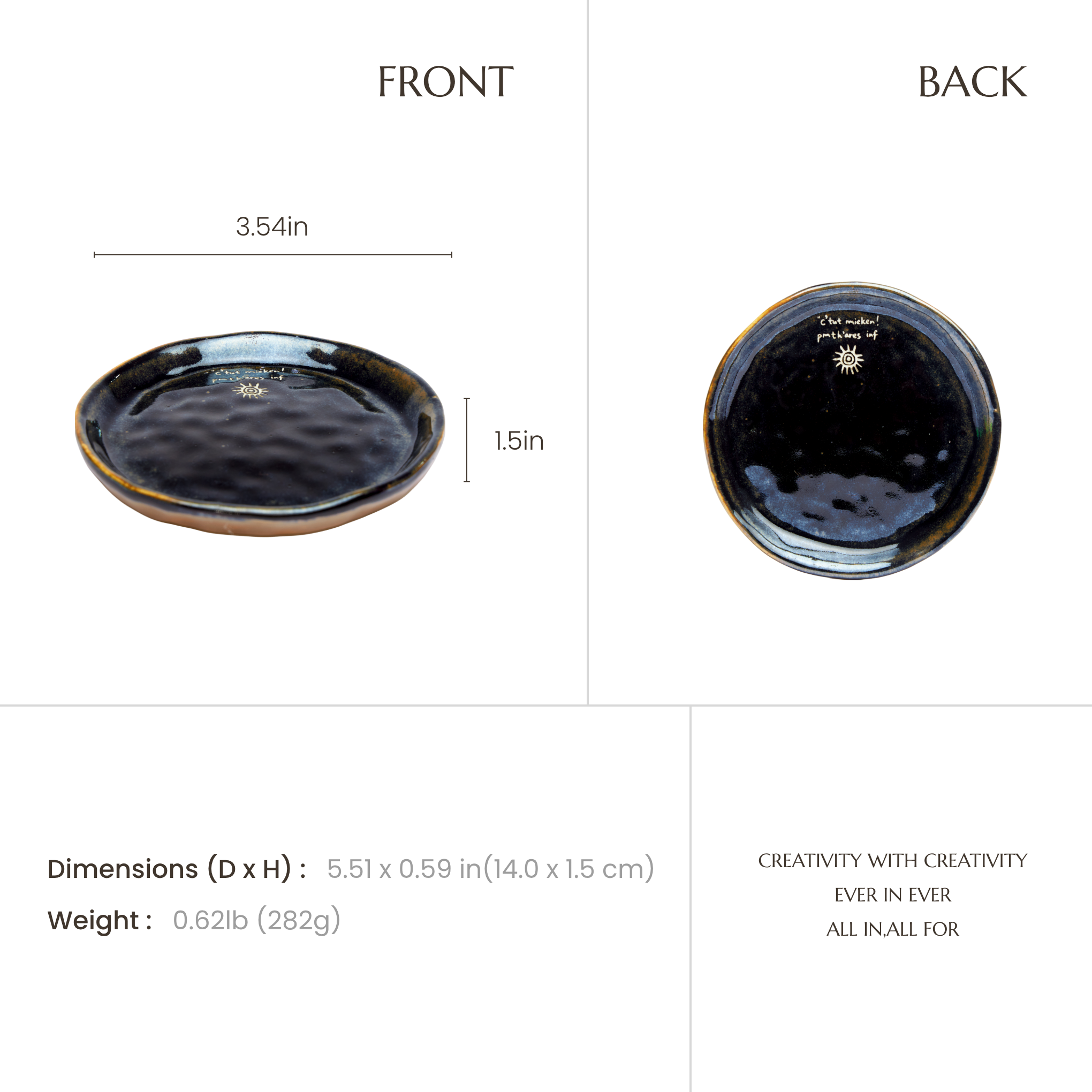 The Sun | Hand-Carved Xixia Heritage Ceramic Saucer