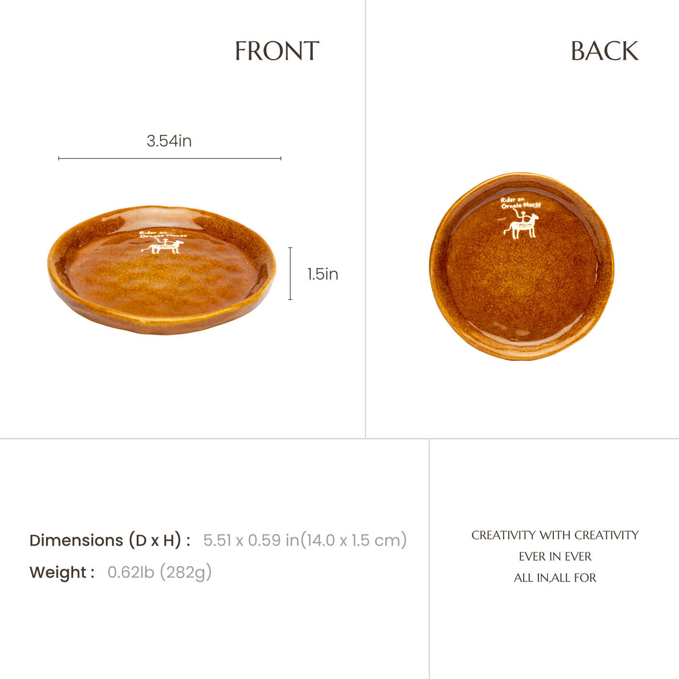 The Rider | Hand-Carved Xixia Heritage Ceramic Saucer