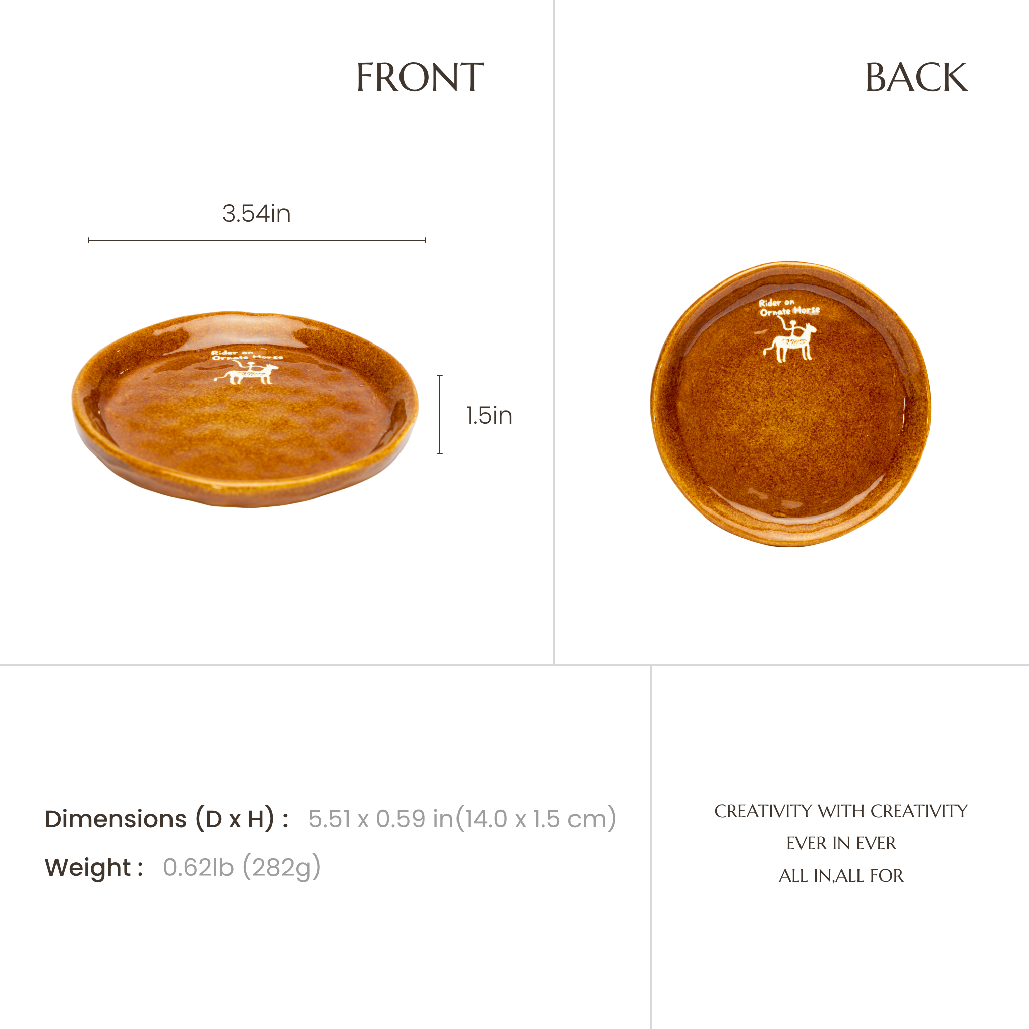 The Rider | Hand-Carved Xixia Heritage Ceramic Saucer