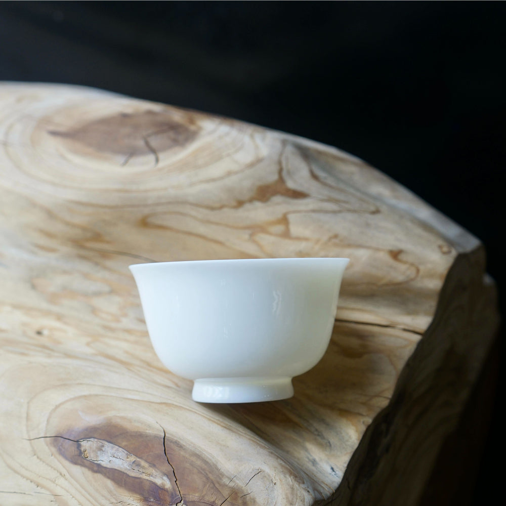 Luminous White | Handcrafted Dehua Mutton-Fat Jade Porcelain Tea Cup