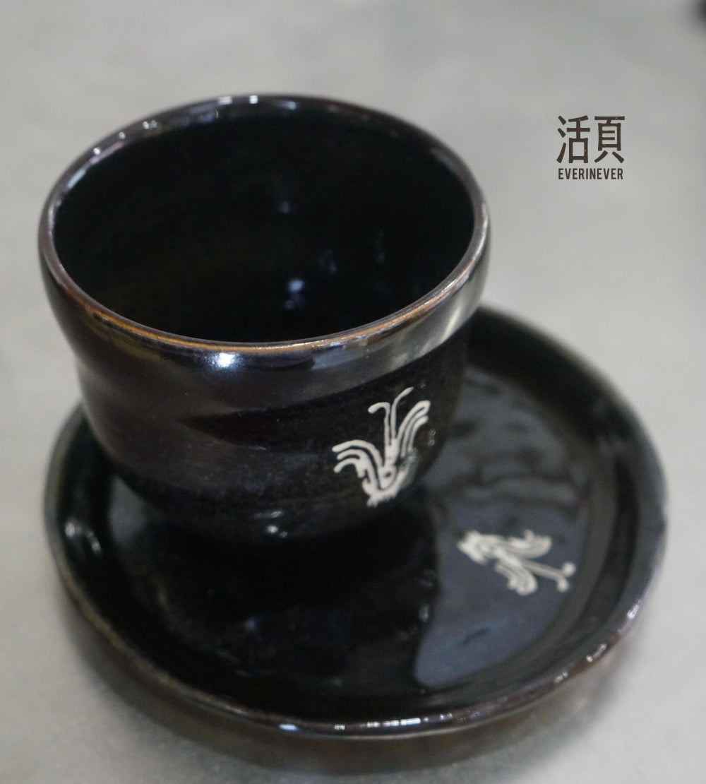 Western Xia Ancient Porcelain Night Desert Daylily Cup Set