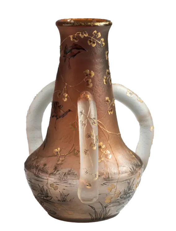 Blue and green
bamboo woven bottle