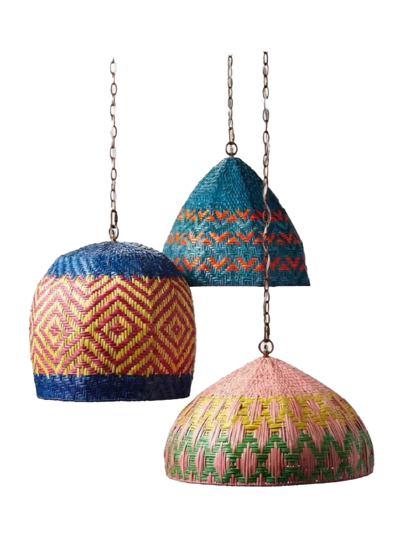 Blue and green
bamboo woven bottle