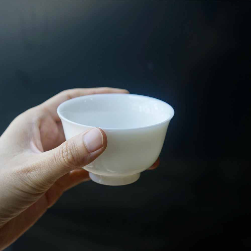 Luminous White | Handcrafted Dehua Mutton-Fat Jade Porcelain Tea Cup