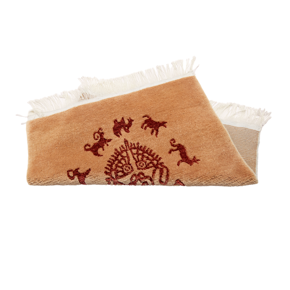 Solar Cycle | Hand-Knotted Ningxia Tan Sheep Wool Rug