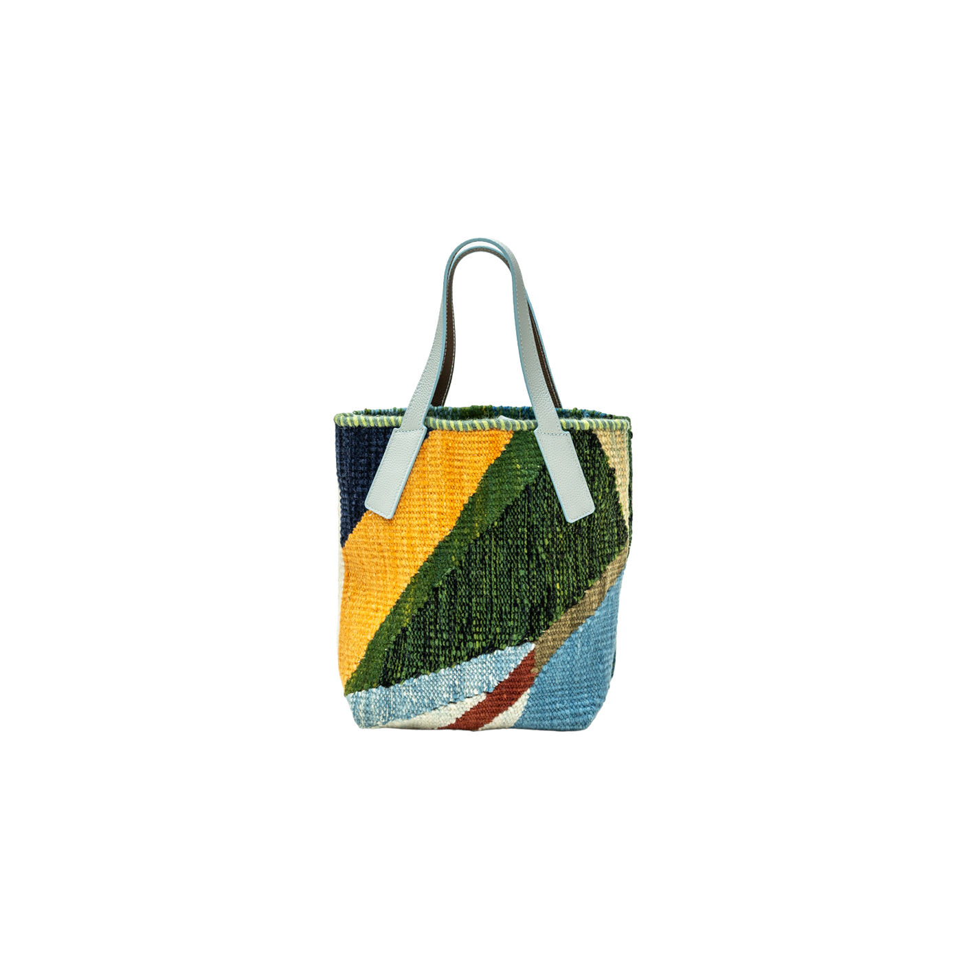 Mediterranean Breeze | Hand-Woven Naturally Dyed Wool Textile Handbag