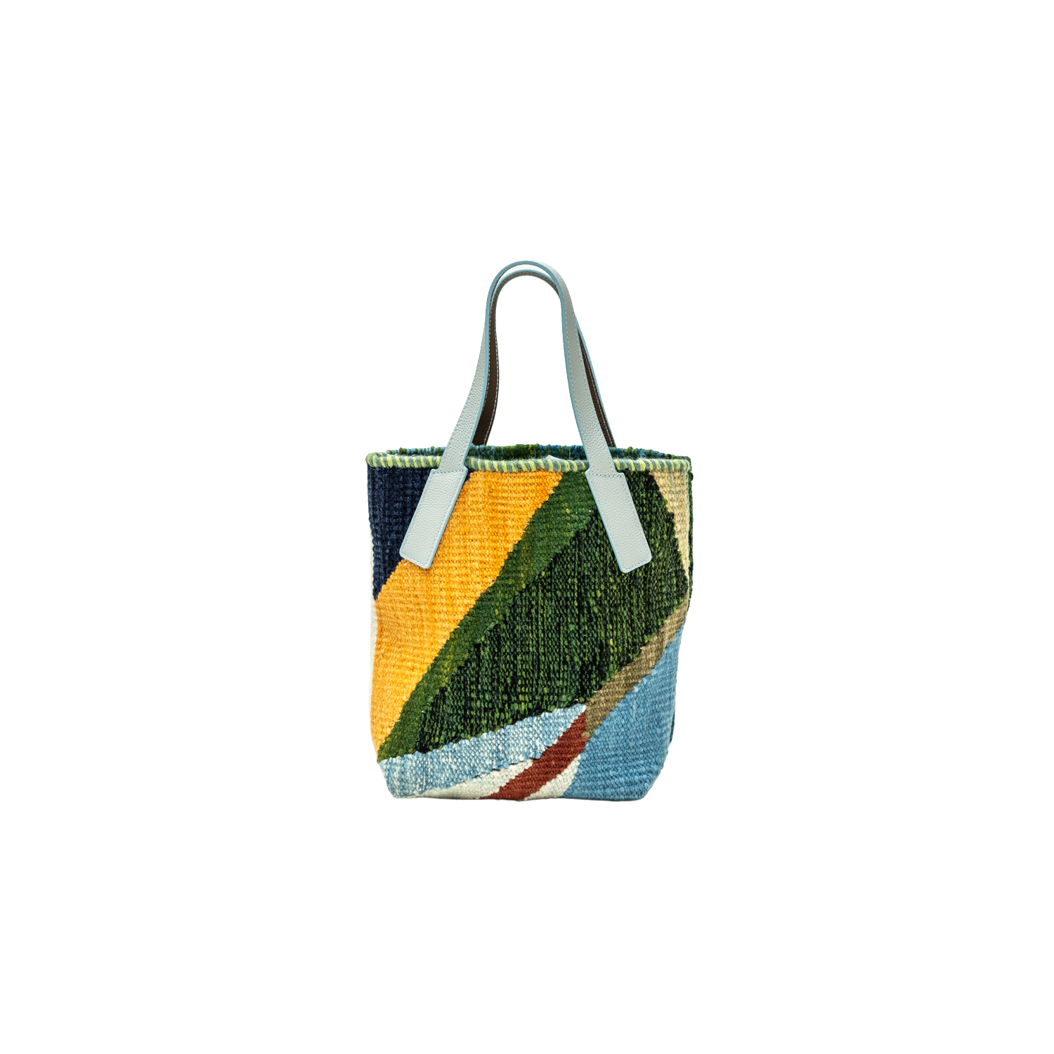 Mediterranean Breeze | Hand-Woven Naturally Dyed Wool Textile Handbag