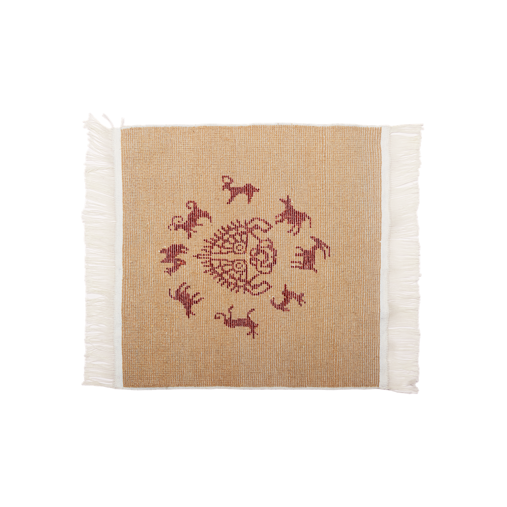 Solar Cycle | Hand-Knotted Ningxia Tan Sheep Wool Rug