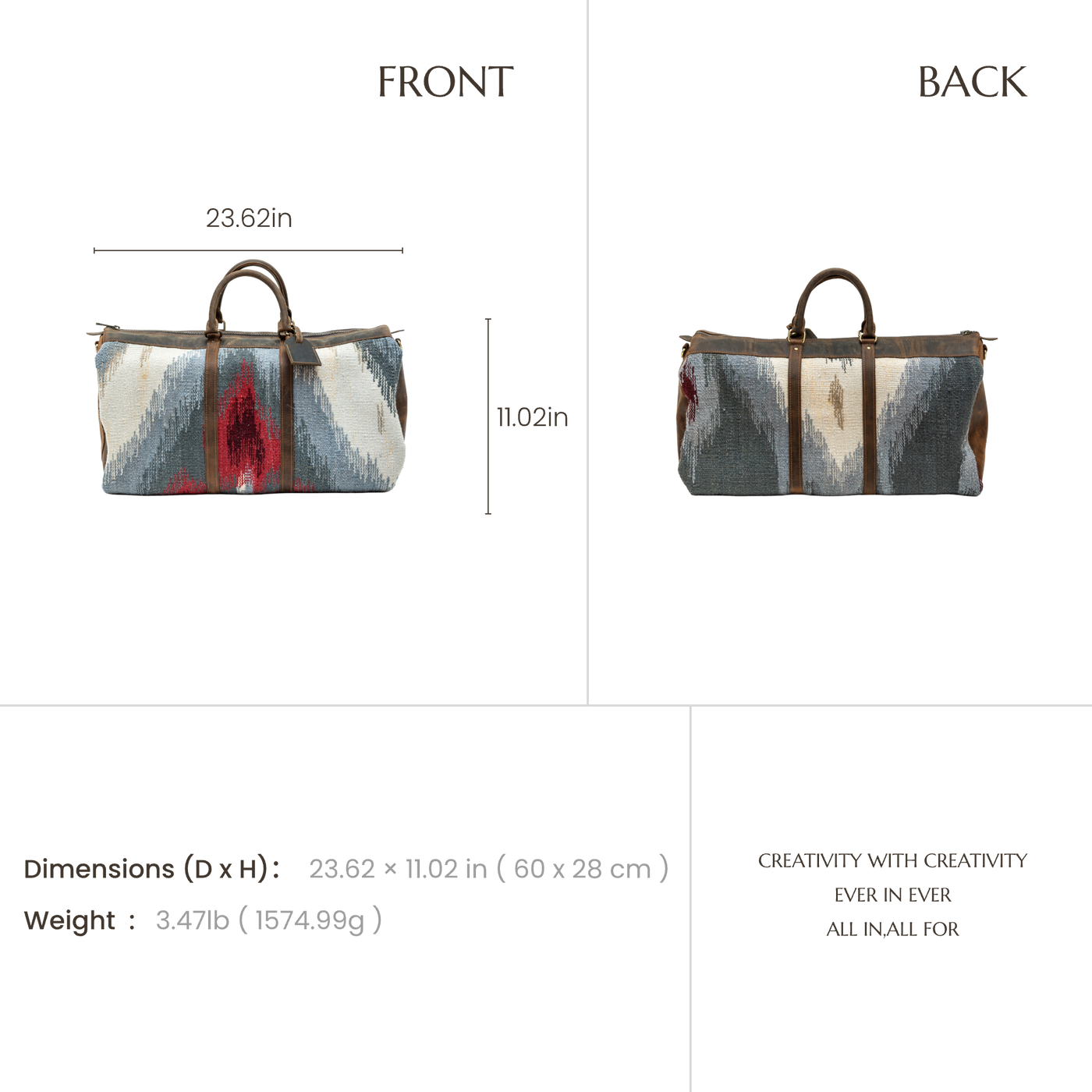 Nomadic Journey | Hand-Woven Naturally Dyed Wool Textile Travel Bag