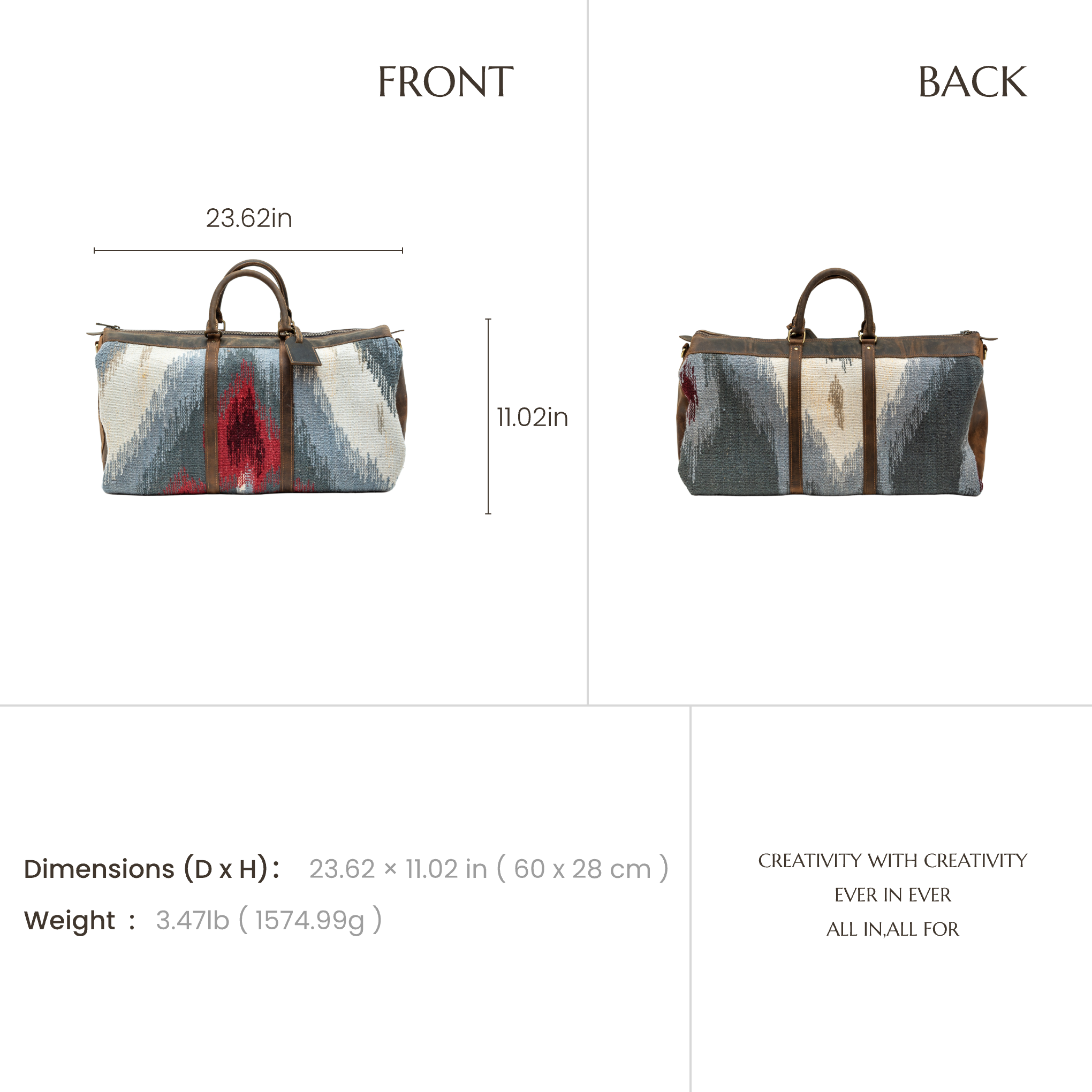 Nomadic Journey | Hand-Woven Naturally Dyed Wool Textile Travel Bag