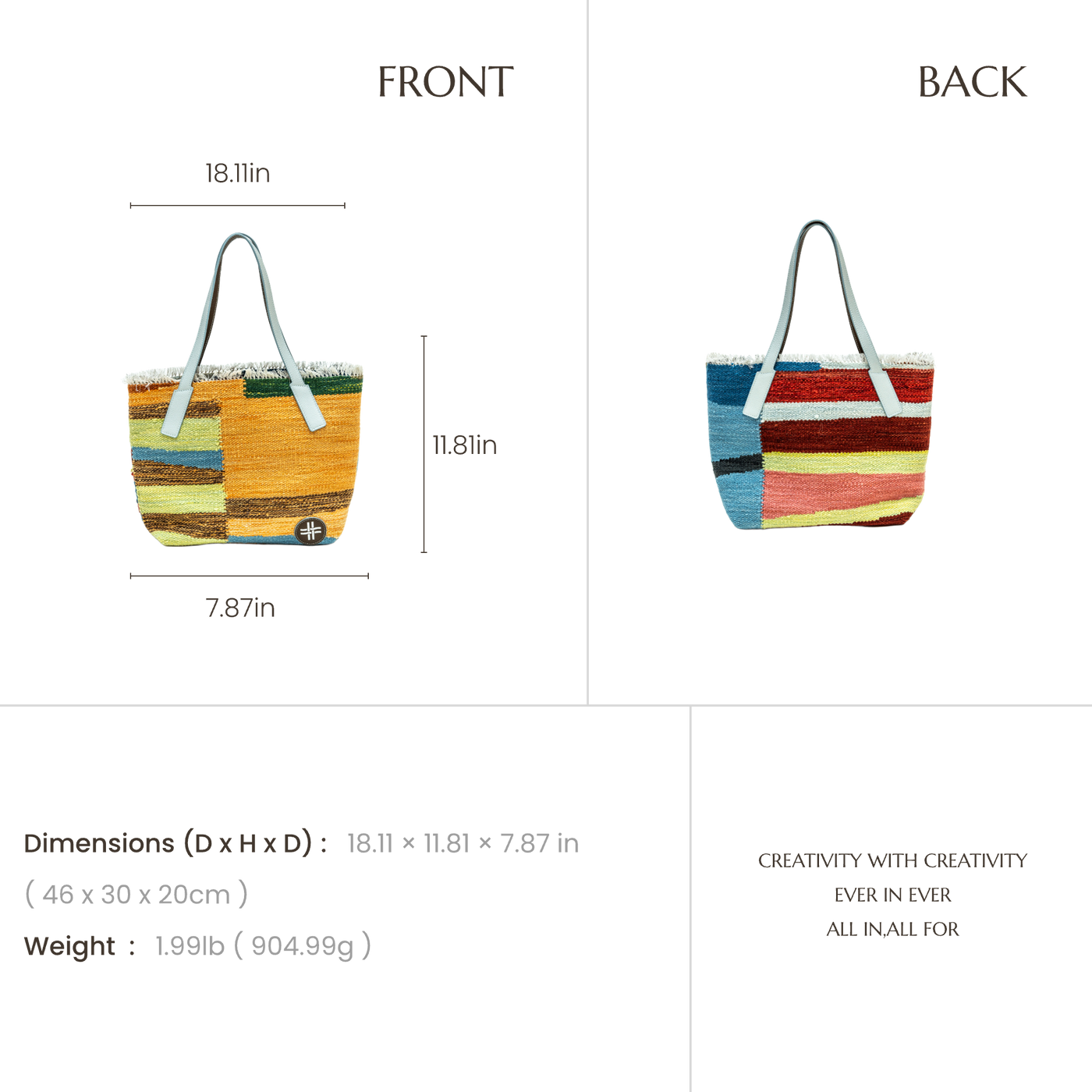 Mediterranean Coast | Hand-Woven Naturally Dyed Wool Textile Tote