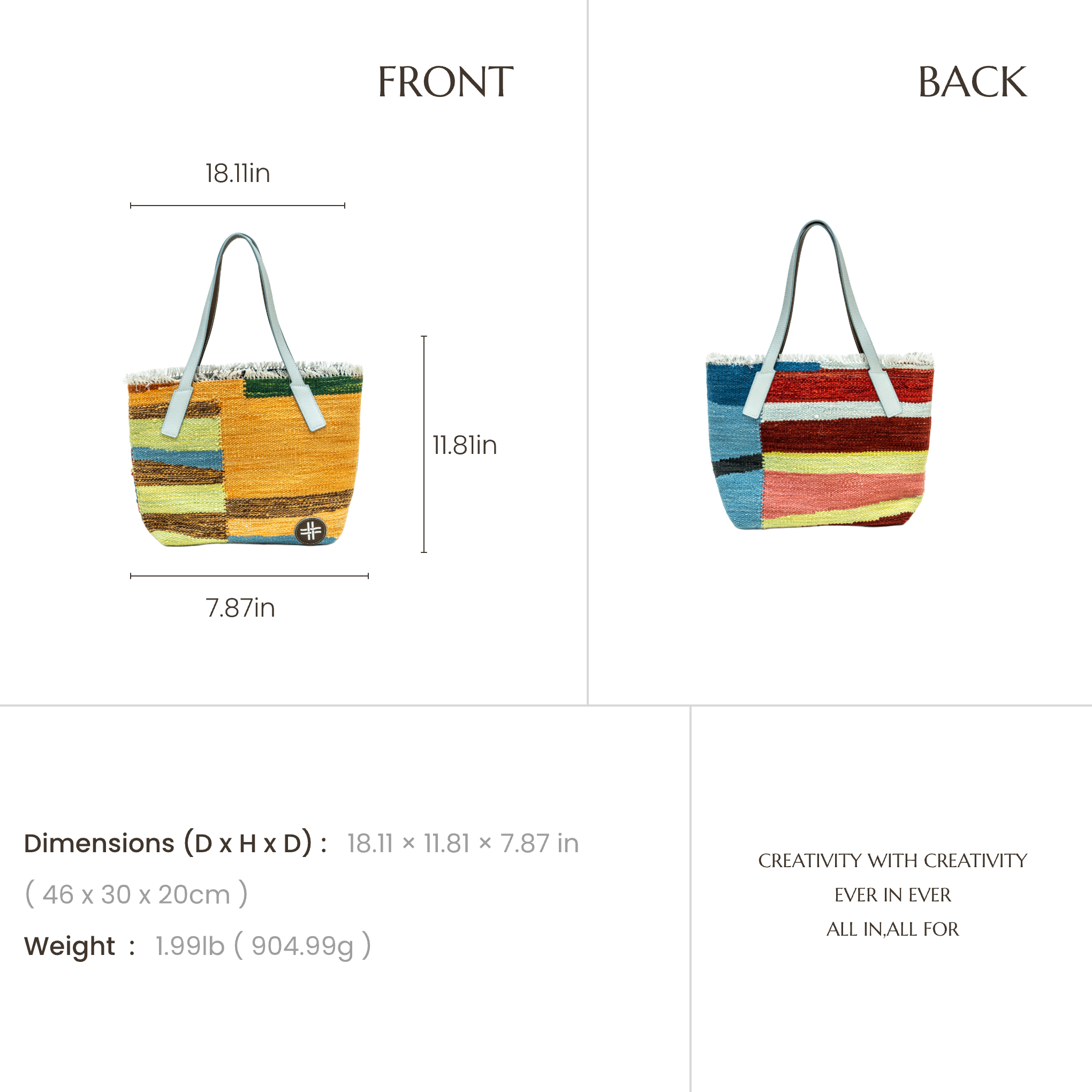 Mediterranean Coast | Hand-Woven Naturally Dyed Wool Textile Tote