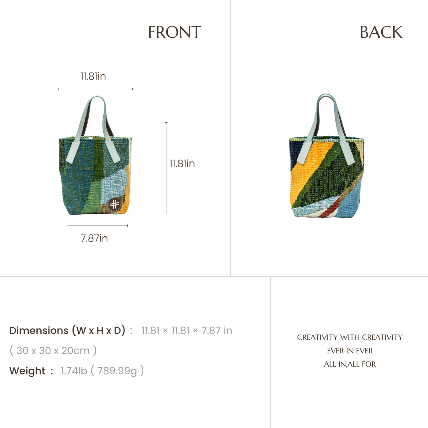 Mediterranean Breeze | Hand-Woven Naturally Dyed Wool Textile Handbag