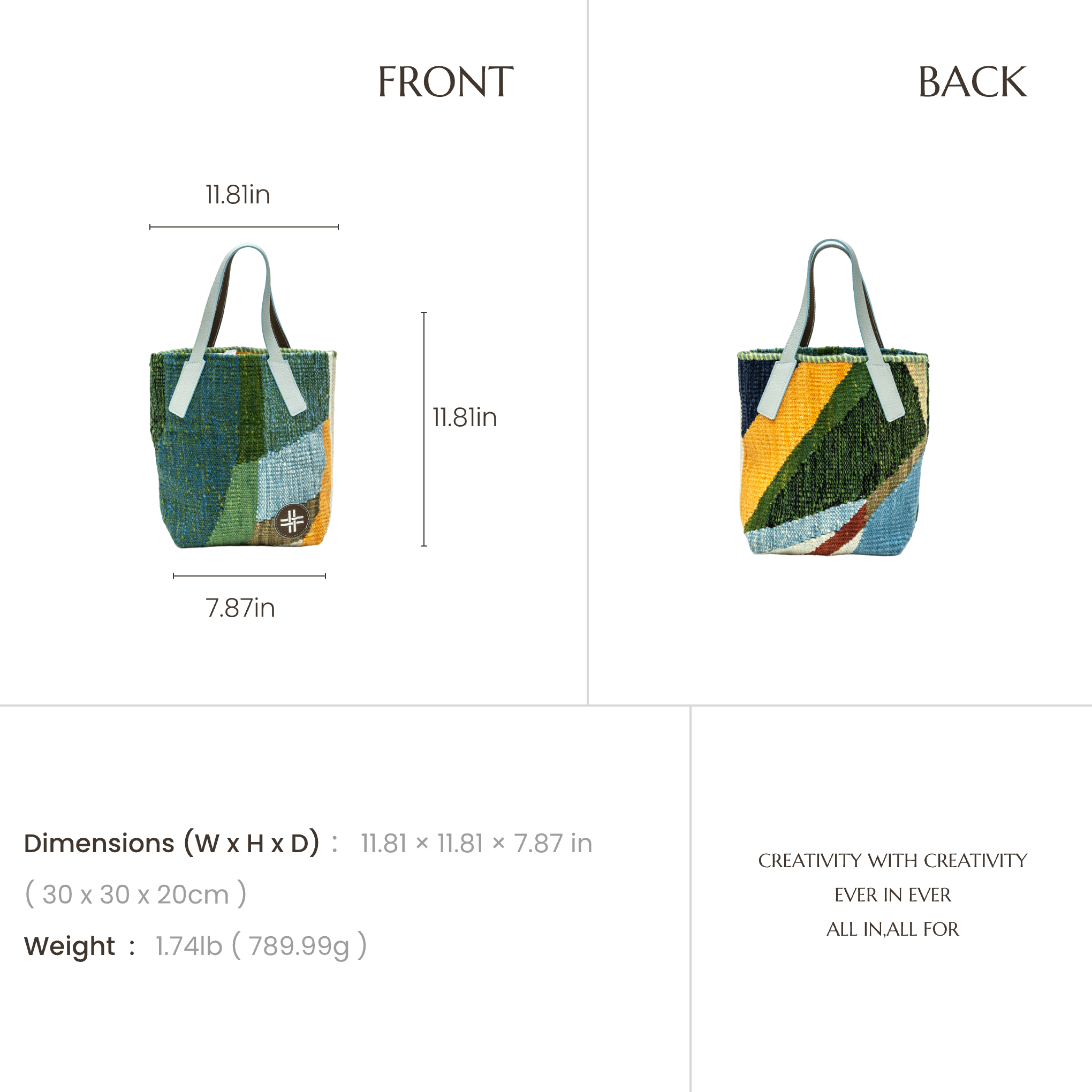 Mediterranean Breeze | Hand-Woven Naturally Dyed Wool Textile Handbag