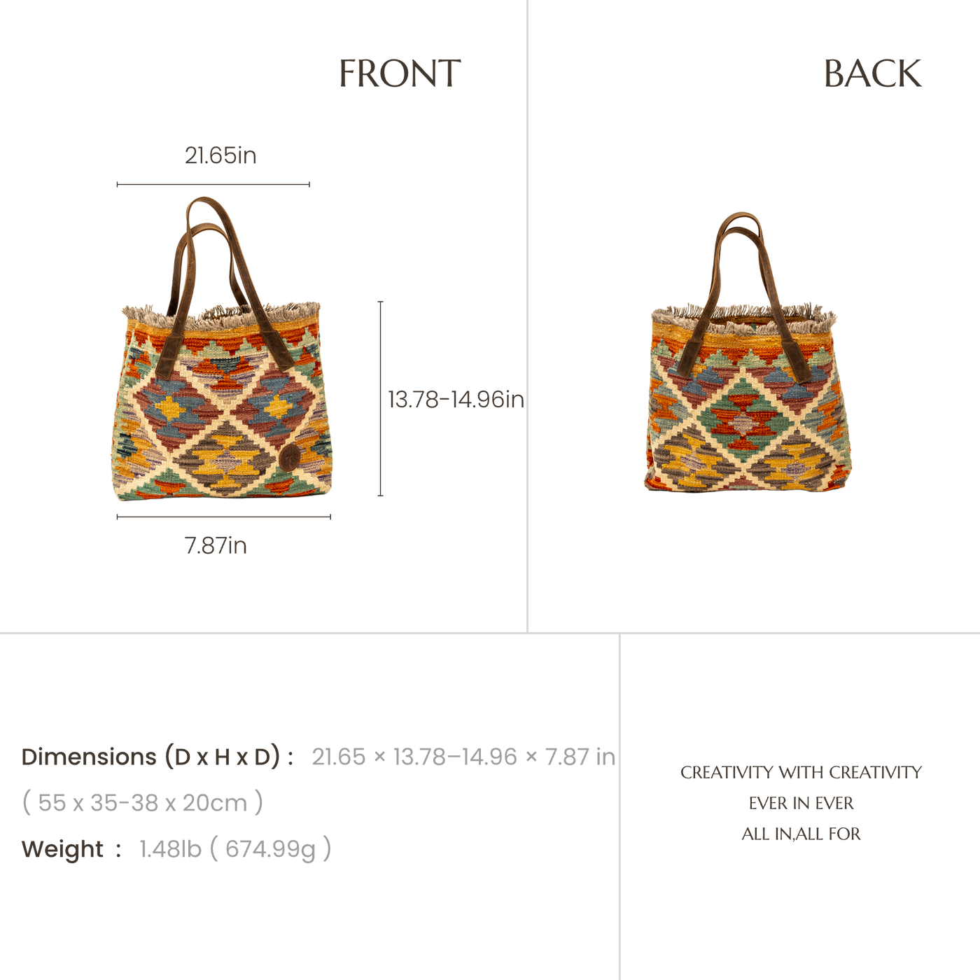 Geometric Totem | Hand-Woven Naturally Dyed Wool Textile Tote