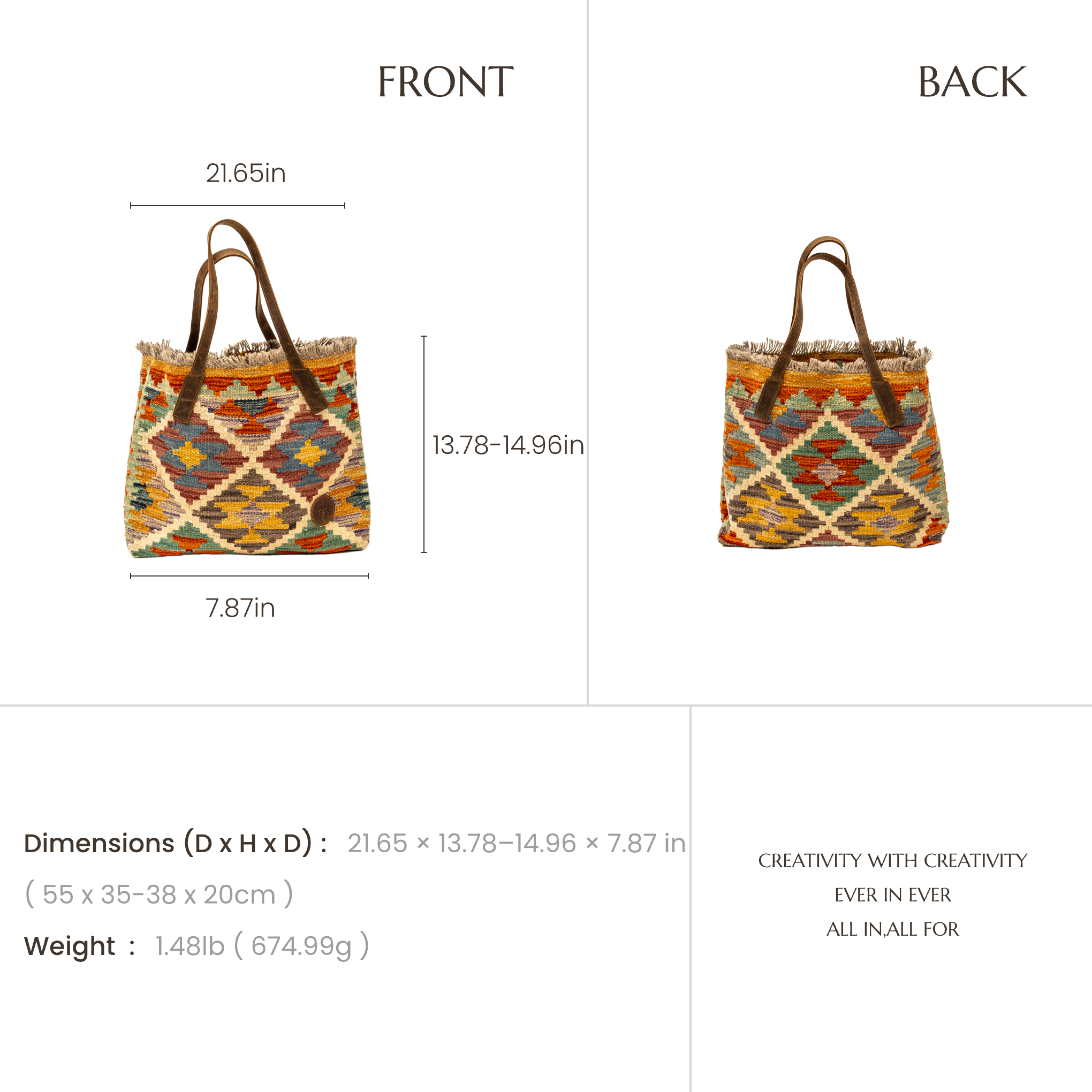 Geometric Totem | Hand-Woven Naturally Dyed Wool Textile Tote