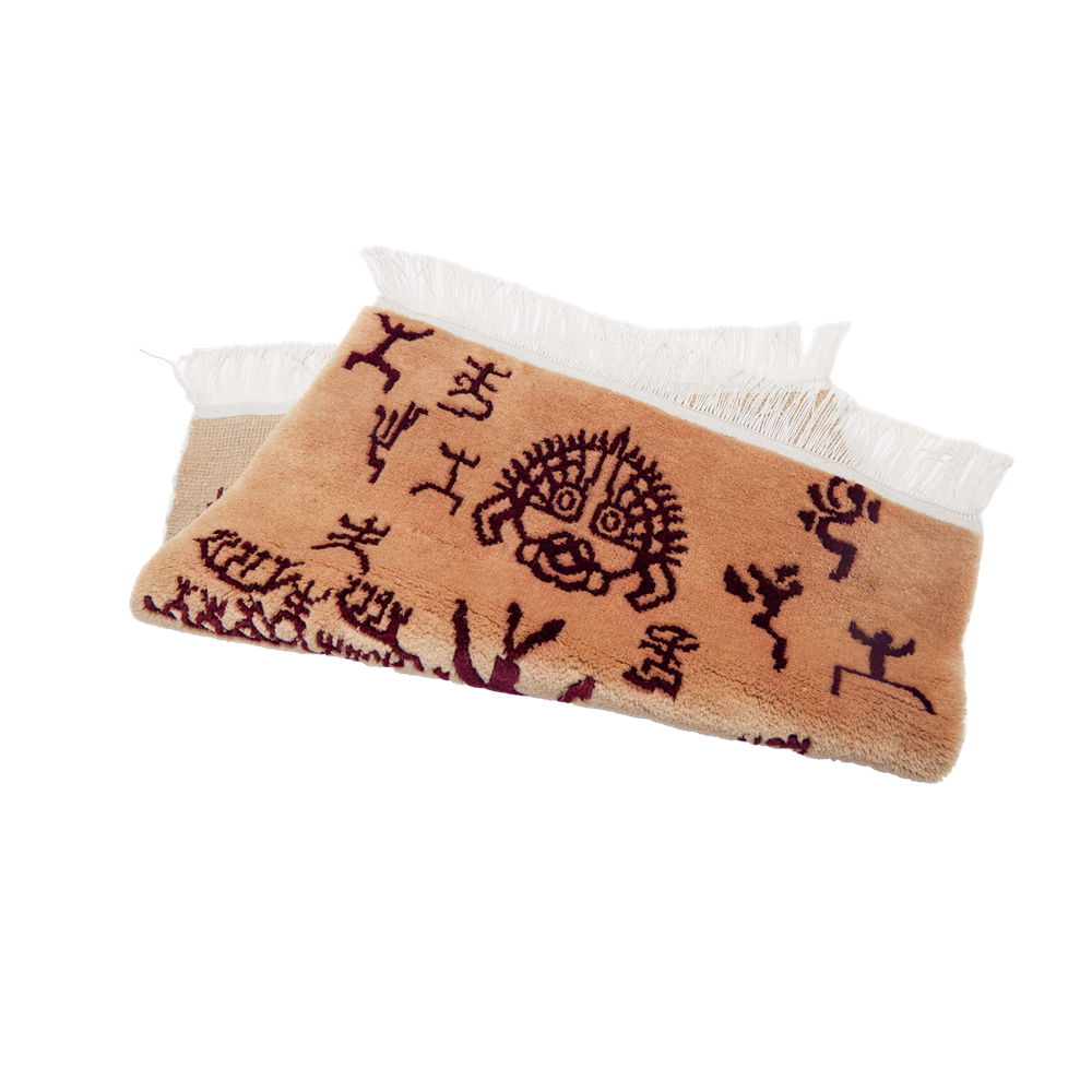 Nomadic Scripts | Hand-Knotted Ningxia Tan Sheep Wool Rug