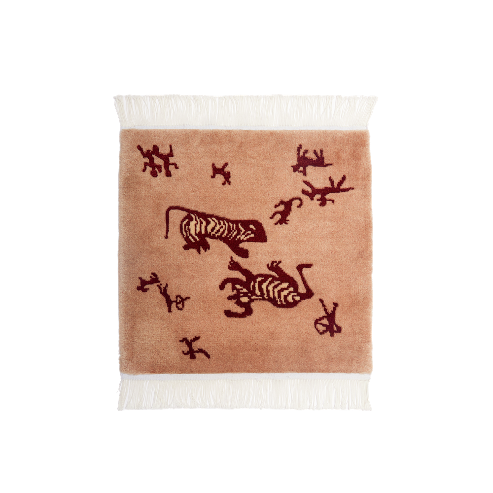 Primal Stripes | Hand-Knotted Ningxia Tan Sheep Wool Rug