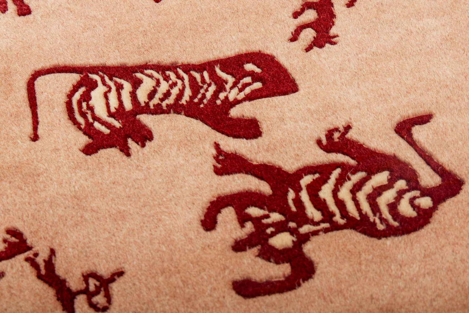 Primal Stripes | Hand-Knotted Ningxia Tan Sheep Wool Rug