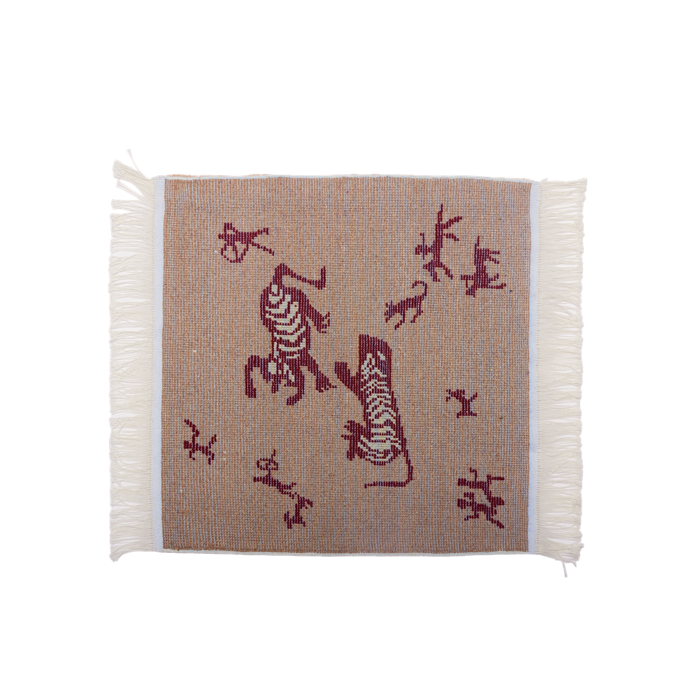 Primal Stripes | Hand-Knotted Ningxia Tan Sheep Wool Rug