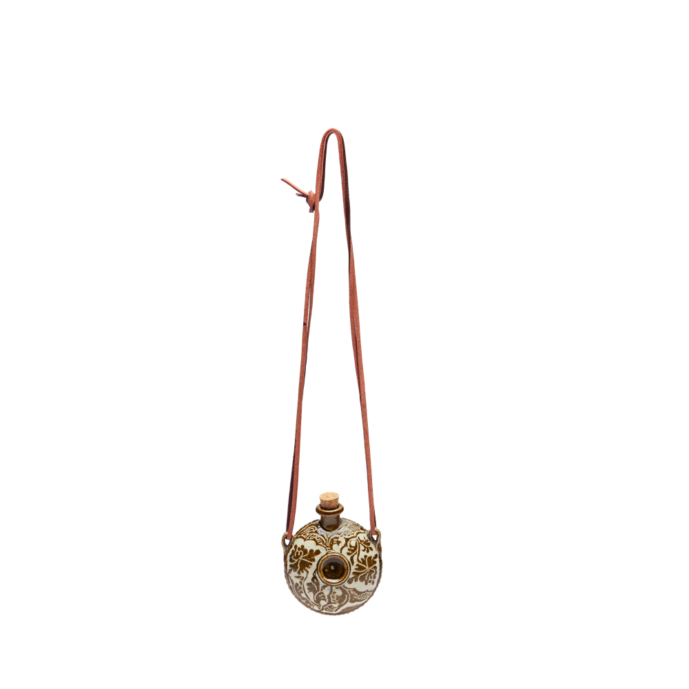 The Nomadic Spirit | Hand-Carved Ceramic Whiskey Flask Necklace