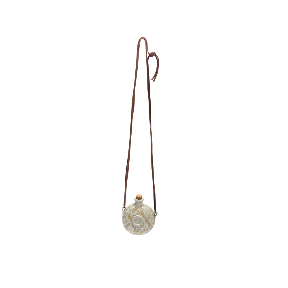 The Nomadic Spirit | Hand-Carved Ceramic Whiskey Flask Necklace