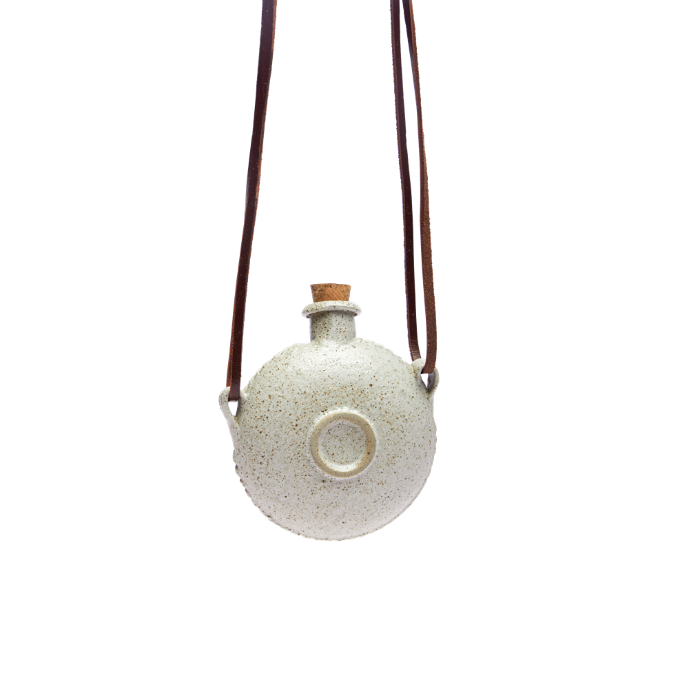 The Nomadic Spirit | Hand-Carved Ceramic Whiskey Flask Necklace