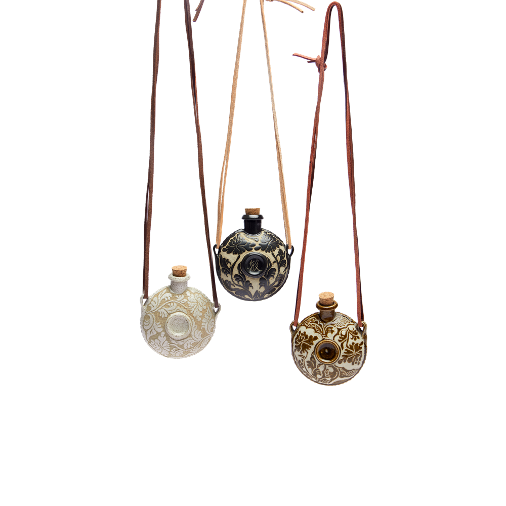 The Nomadic Spirit | Hand-Carved Ceramic Whiskey Flask Necklace