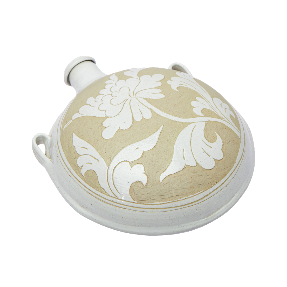 Desert Bloom | Hand-Carved Yellow River Clay Heritage Vase