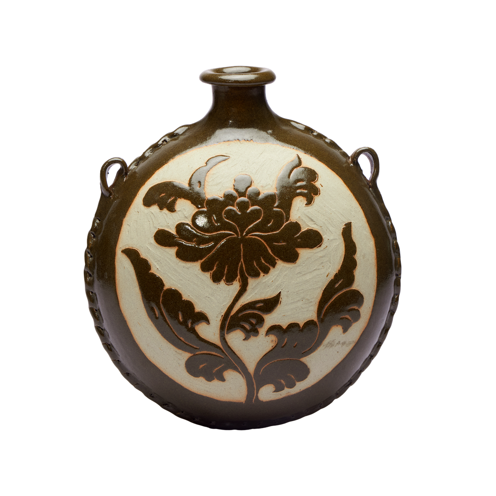 Desert Bloom | Hand-Carved Yellow River Clay Heritage Vase