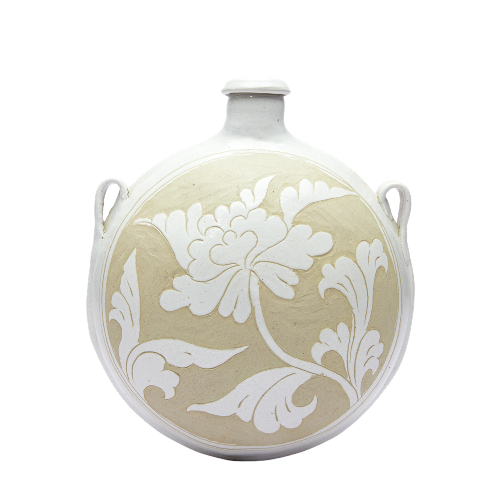 Desert Bloom | Hand-Carved Yellow River Clay Heritage Vase