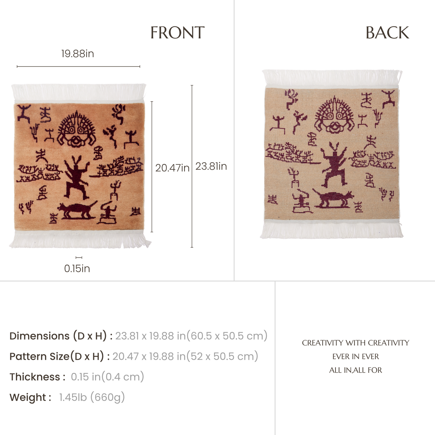 Nomadic Scripts | Hand-Knotted Ningxia Tan Sheep Wool Rug