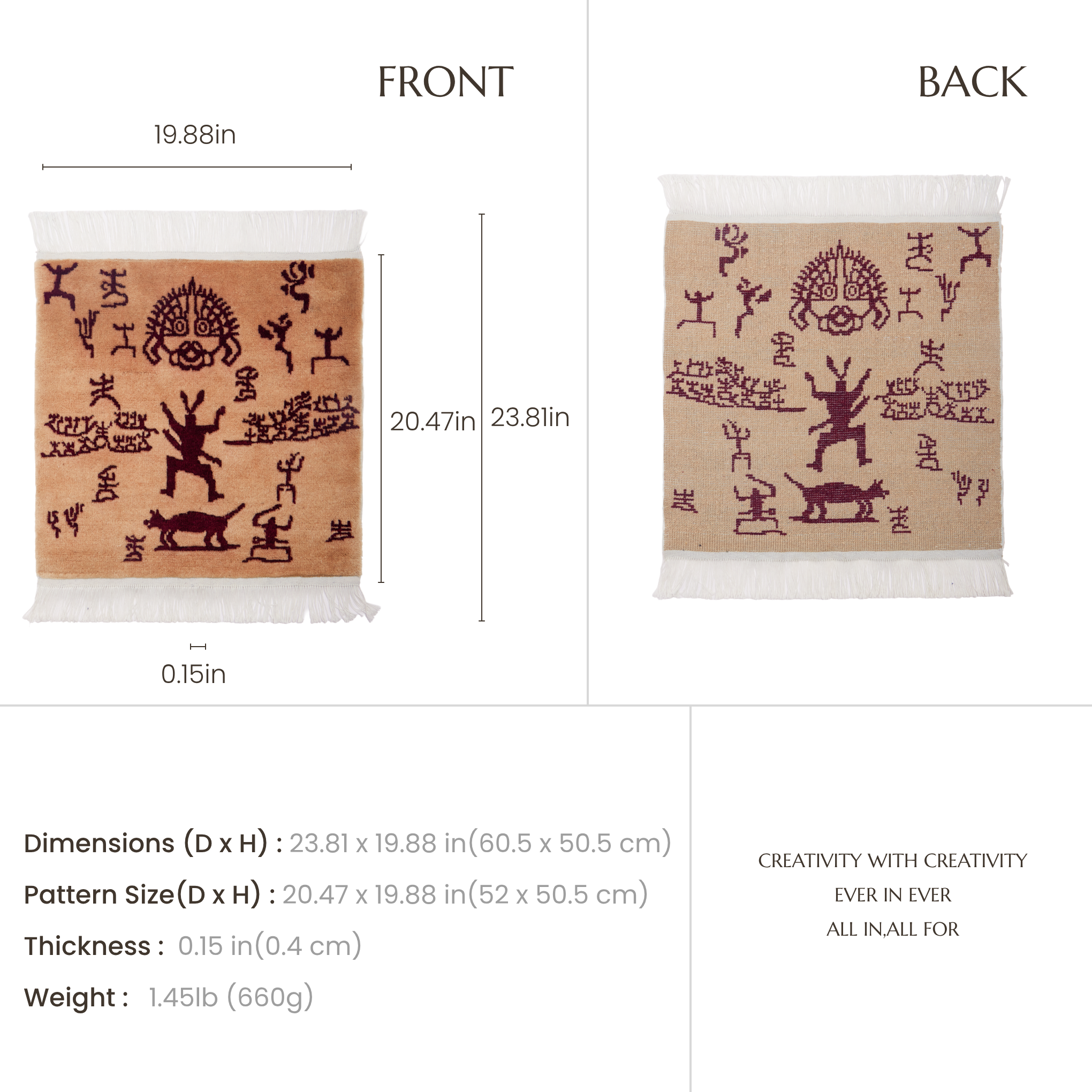 Nomadic Scripts | Hand-Knotted Ningxia Tan Sheep Wool Rug