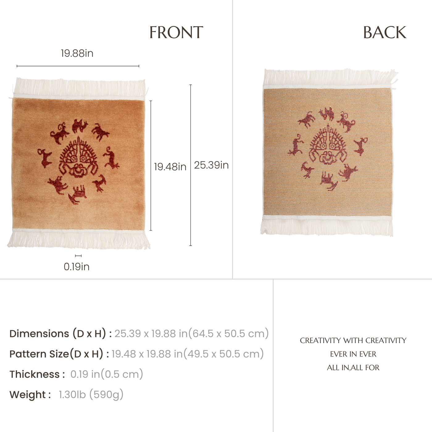 Solar Cycle | Hand-Knotted Ningxia Tan Sheep Wool Rug
