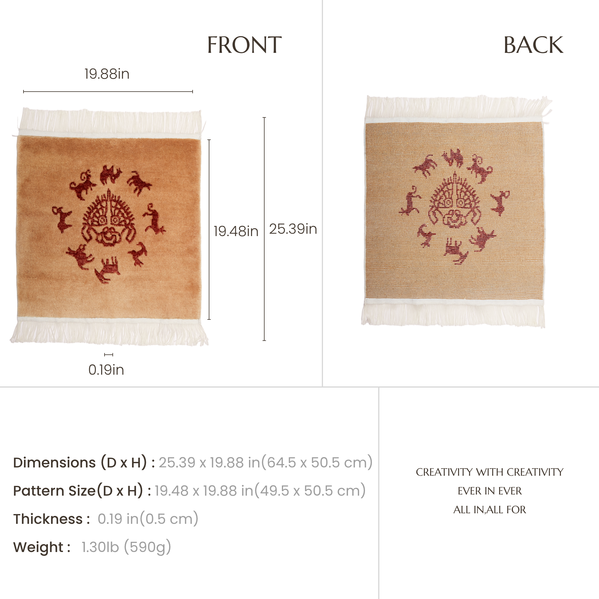 Solar Cycle | Hand-Knotted Ningxia Tan Sheep Wool Rug