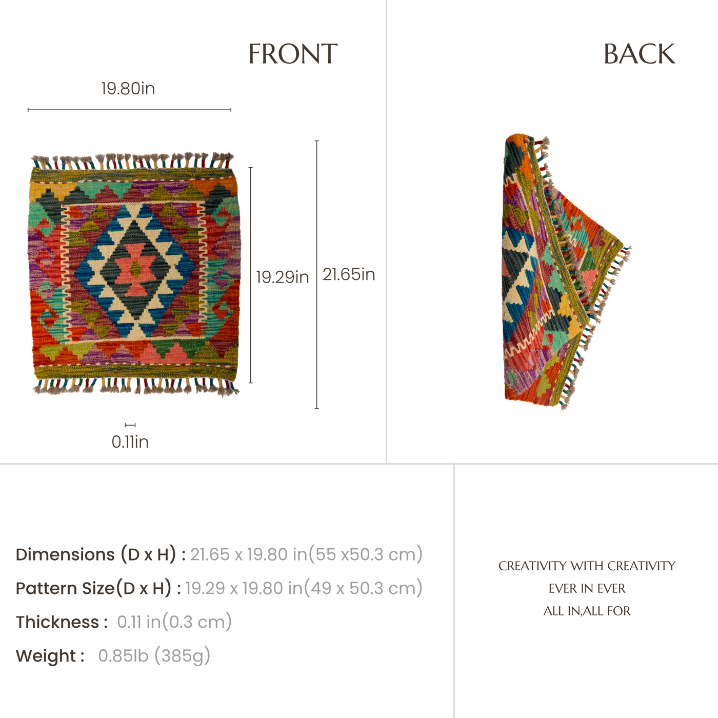 Geometric Echoes | Hand-Woven Ningxia Tan Sheep Wool Kilim Rug