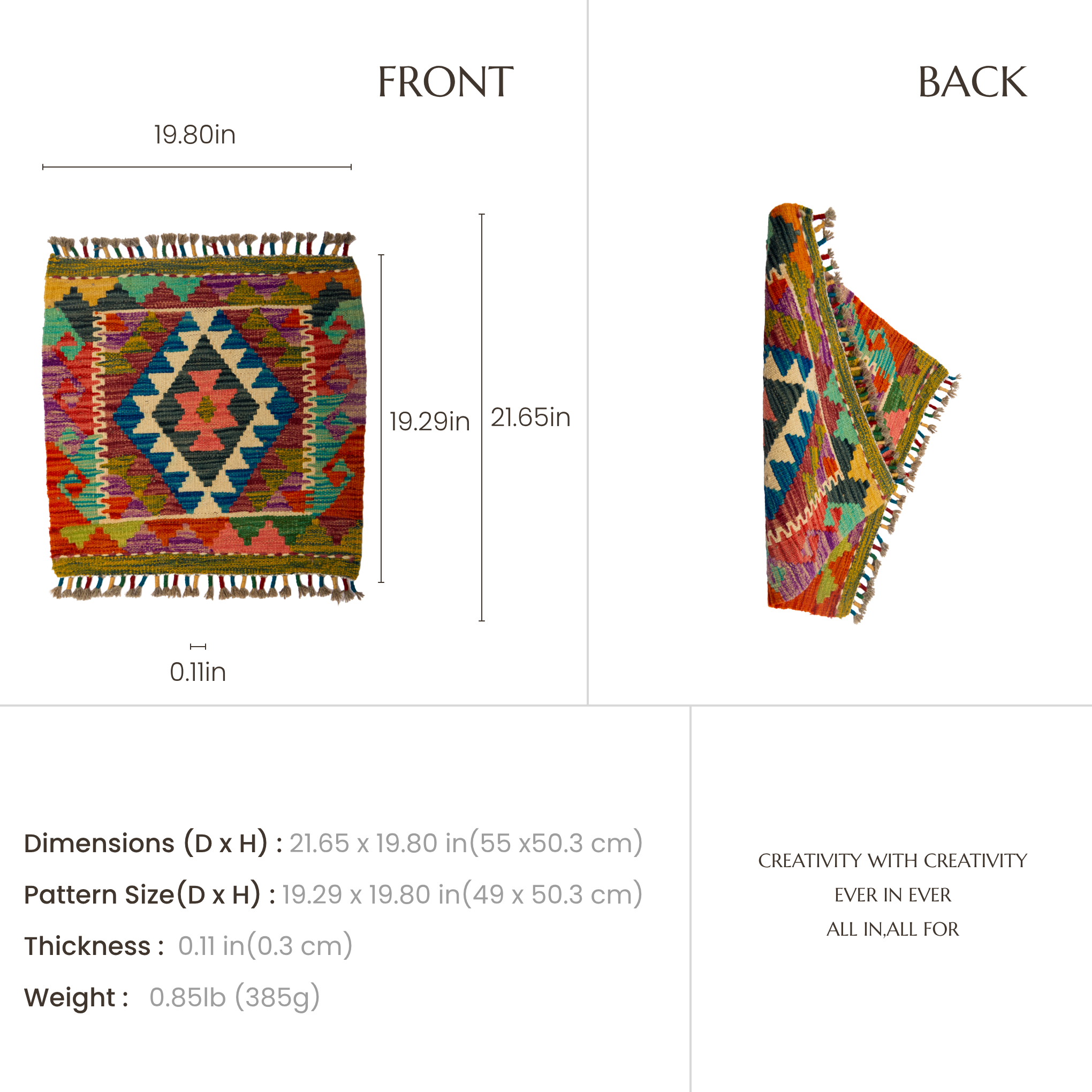 Geometric Echoes | Hand-Woven Ningxia Tan Sheep Wool Kilim Rug