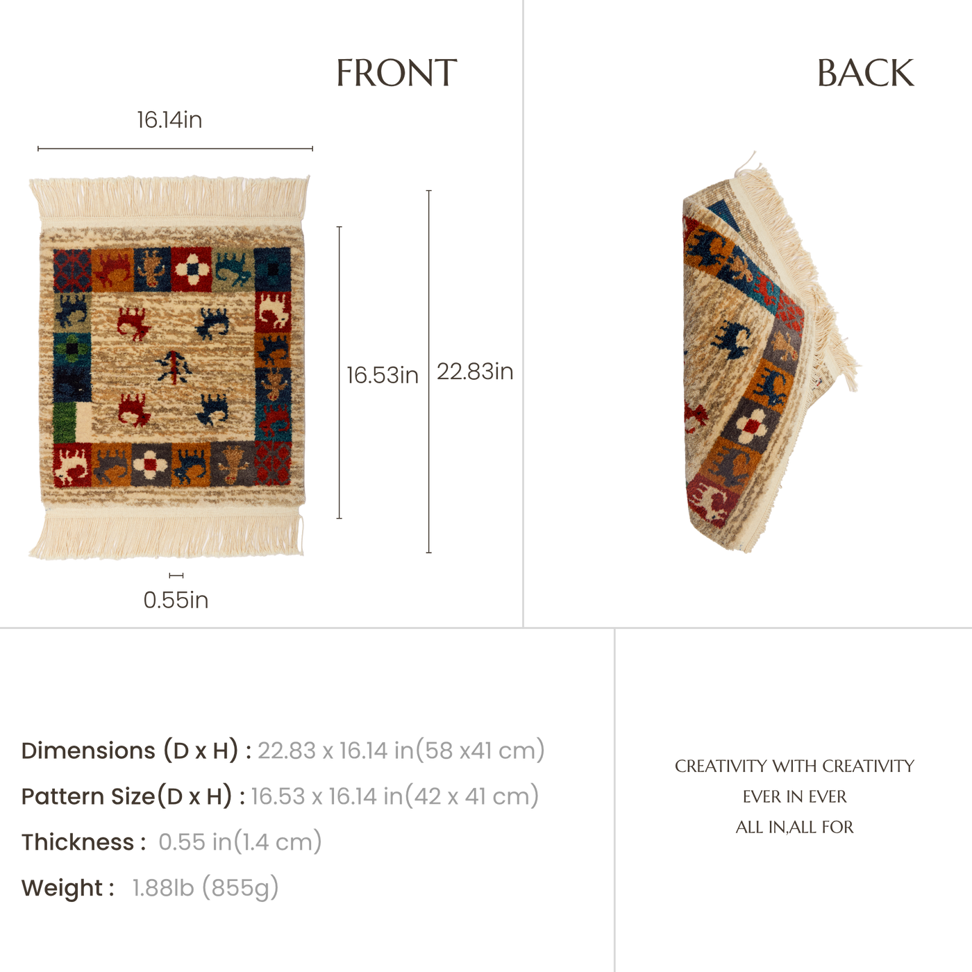 Nomadic Echoes | Hand-Knotted Ningxia Tan Sheep Wool Rug