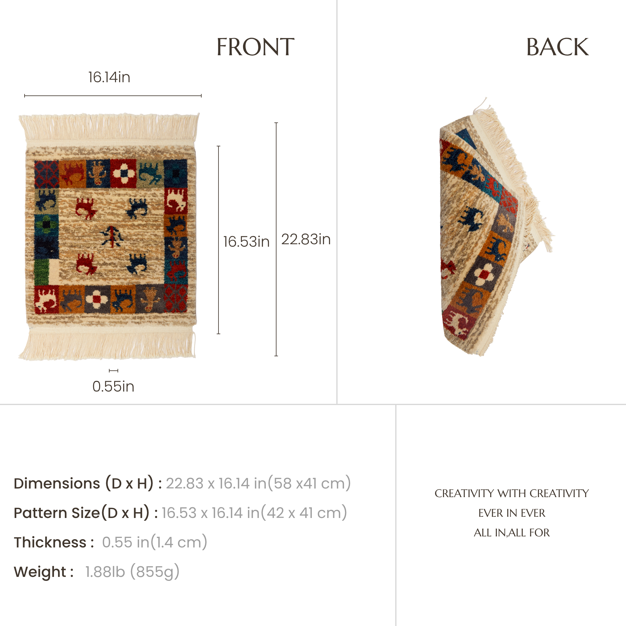 Nomadic Echoes | Hand-Knotted Ningxia Tan Sheep Wool Rug