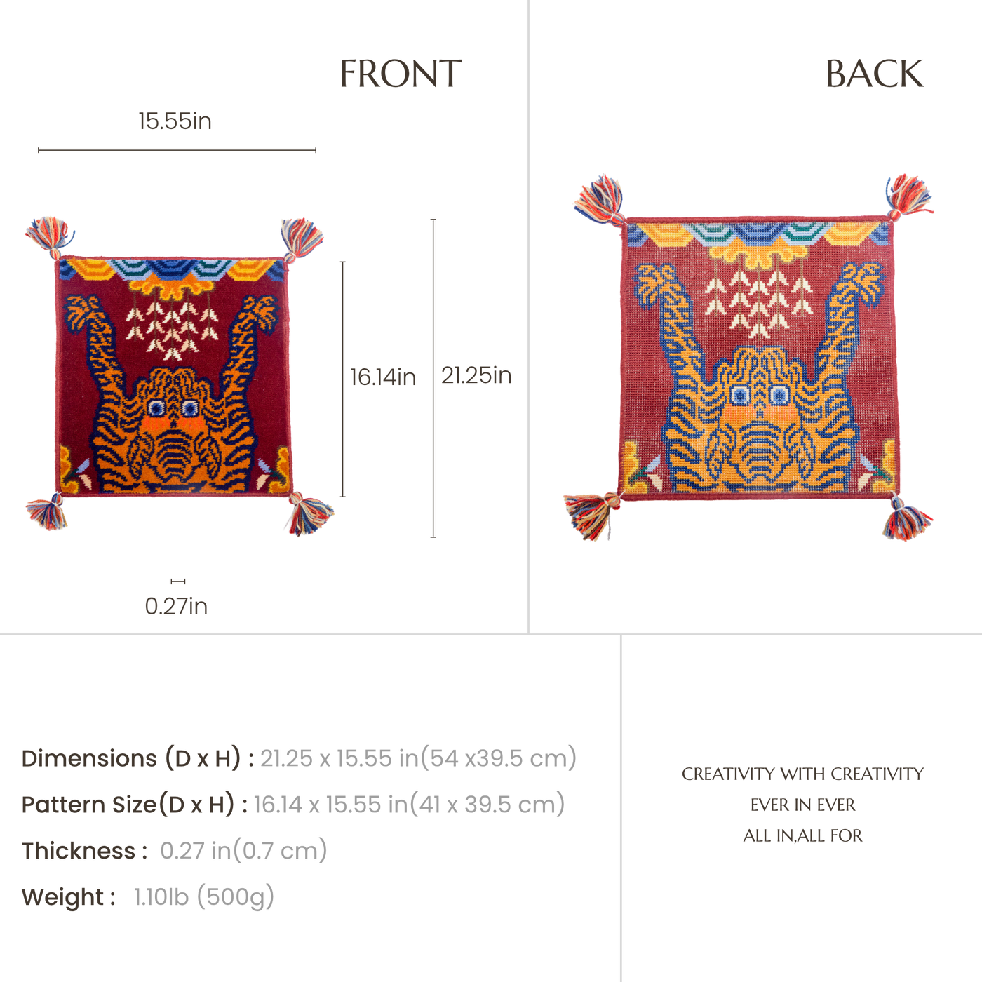 Tiger Majesty | Hand-Knotted Ningxia Tan Sheep Wool Rug